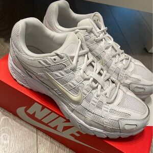 Nike P-6000 White Sneakers Running Shoes Size 8.5 Women’s or 7 Men’s
